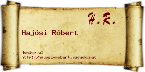 Hajósi Róbert névjegykártya
